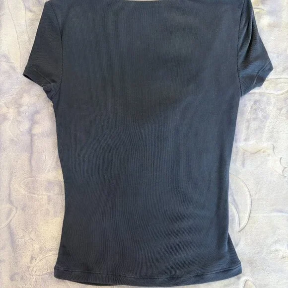 Aritzia Sunday Best Lula Top Shortsleeve in Admiral (Navy) - Picture 5 of 7